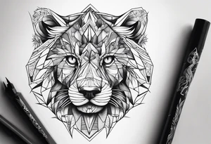 Geometric animal tattoo idea