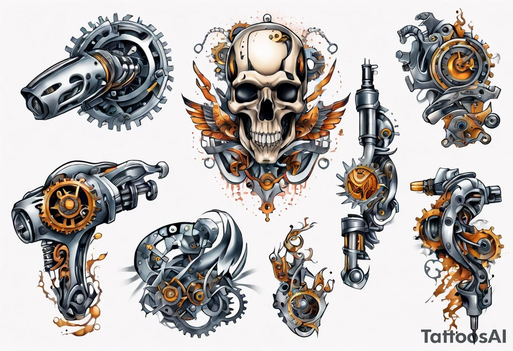 mechanical arm tattoo idea