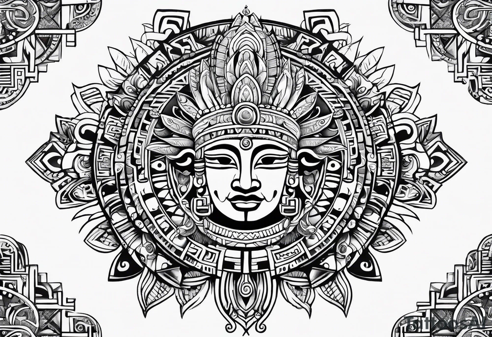 Mayan sun god tattoo idea