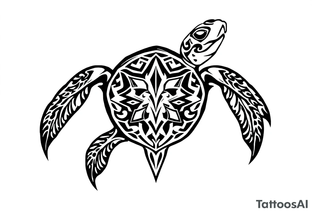 Sea turtle  tribal tattoo idea