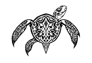 Sea turtle  tribal tattoo idea
