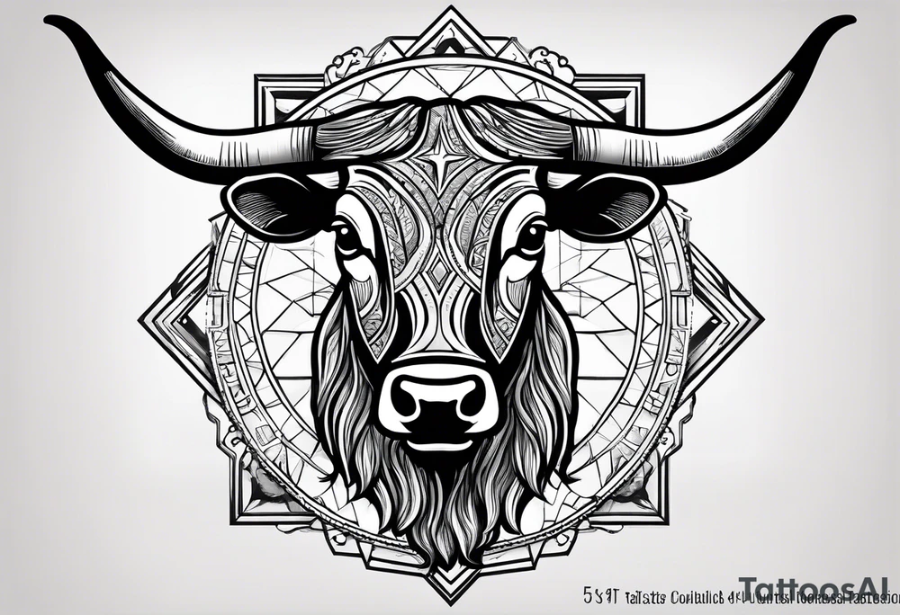 cybersigilism mean Longhorn with state of texas behind it 
With “512” on top of head tattoo idea