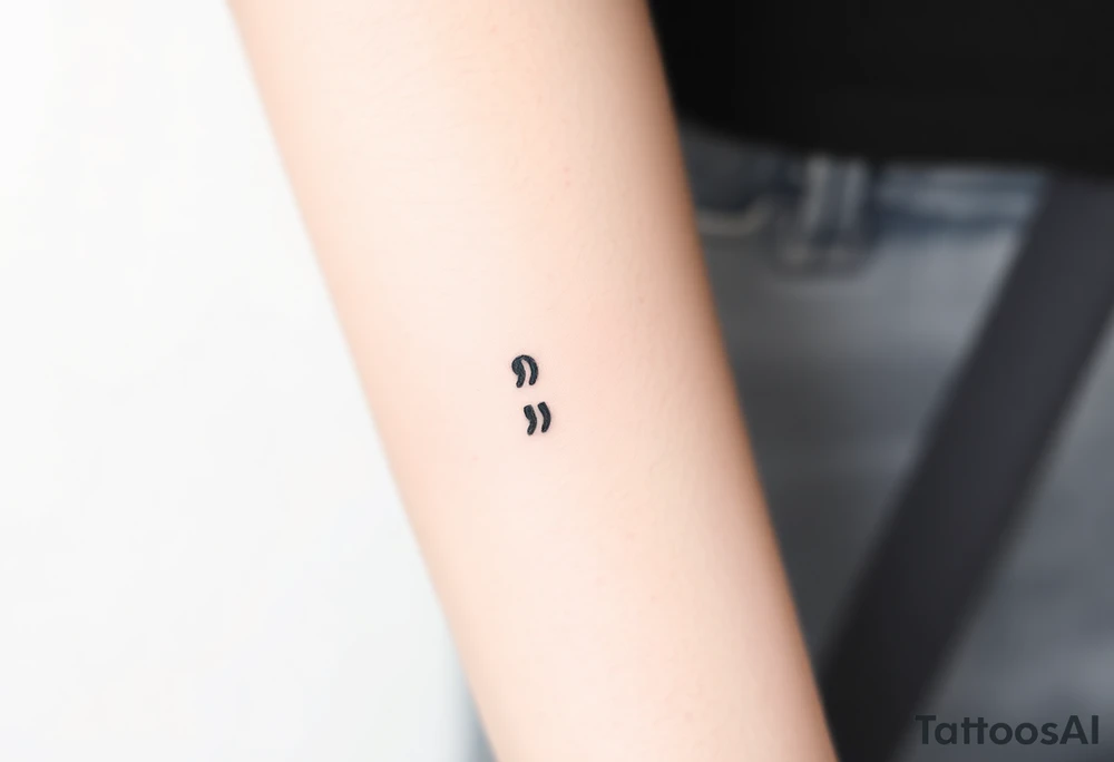 A small ";" symbol tattoo idea