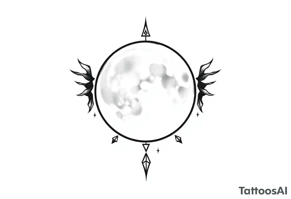 sacred moon tattoo idea