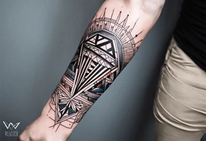 British, forearm tattoo, geometric, subtle, men, culture, iconic tattoo idea