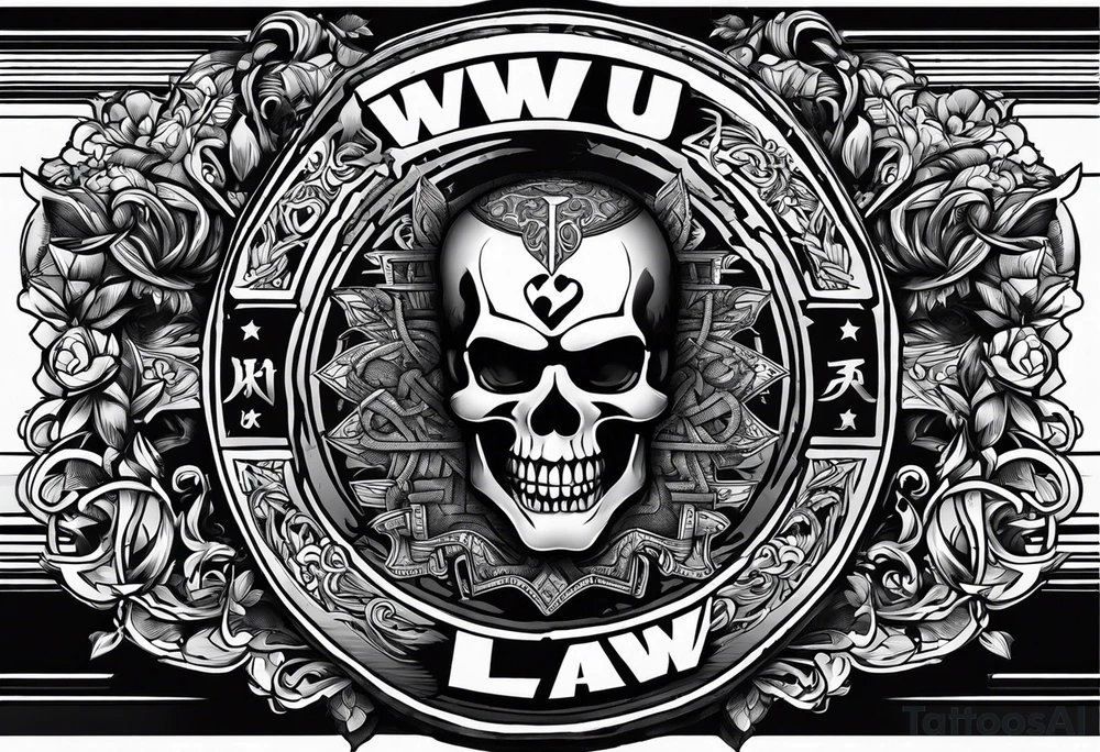 Wu-Tang font saying down by Law tattoo idea