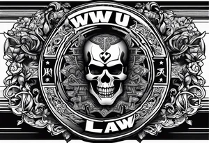 Wu-Tang font saying down by Law tattoo idea