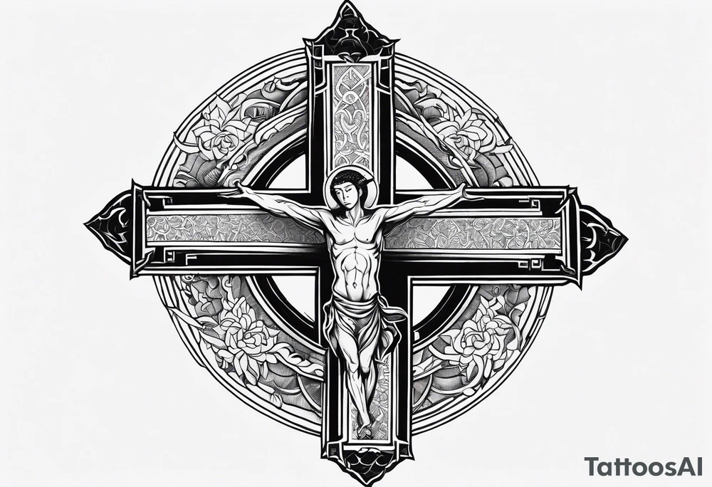 Triathlon, crucifix tattoo idea