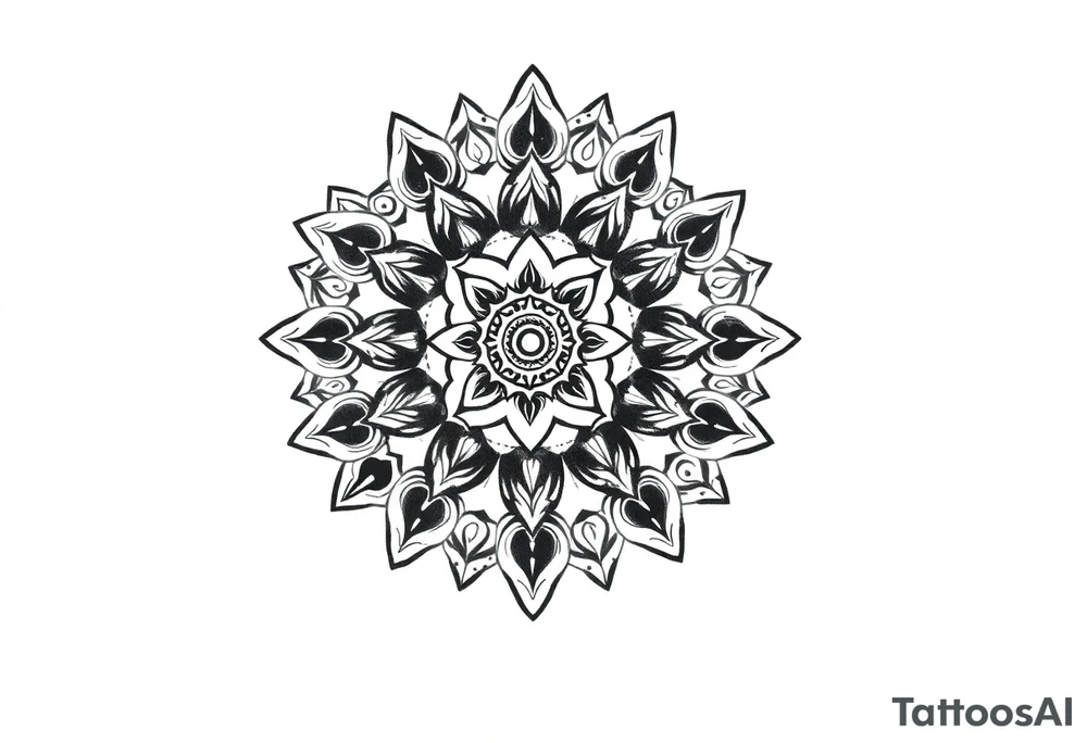 spiritual feather indian mandala shaman rune tattoo idea
