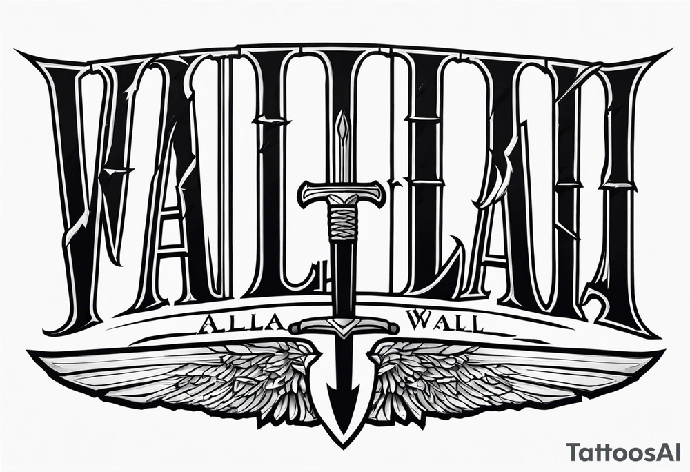 Valhalla swords fonts tattoo idea