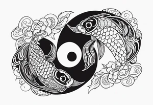 Koi fish yin and yang tattoo idea