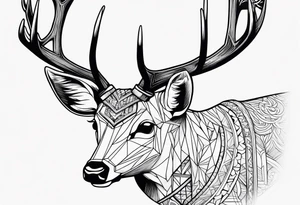 a hunter hunting a deer with a rifle tattoo idea