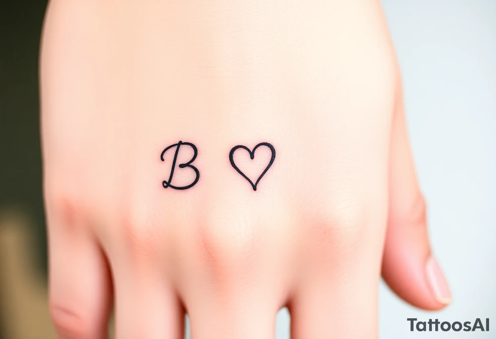 B with a heart tattoo idea