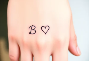 B with a heart tattoo idea