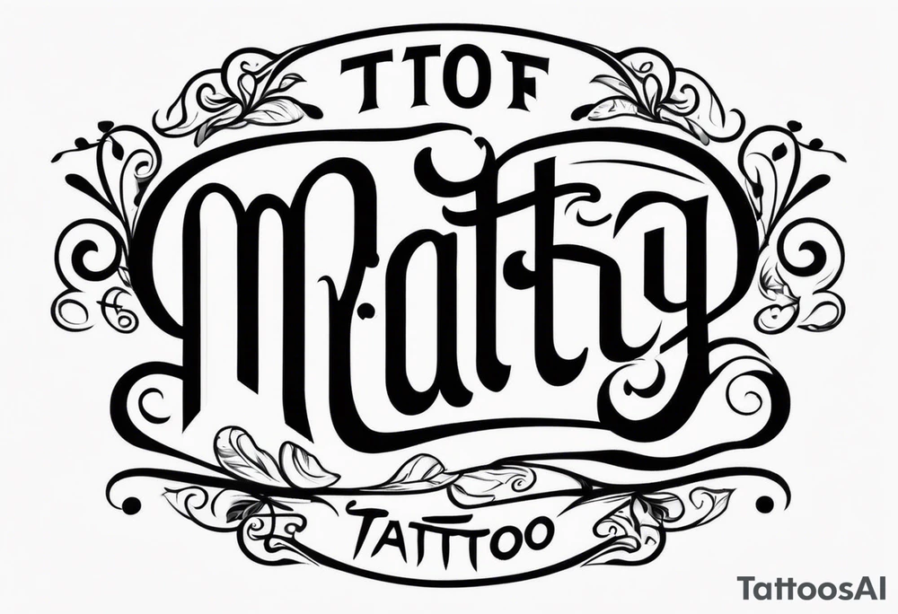 Tattoo logo with curly text saying “Marty S” tattoo idea