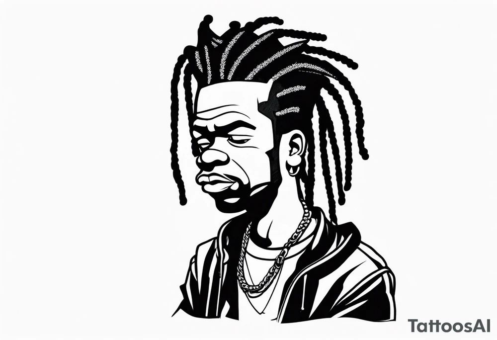 Black Bart Simpson with dreadlocks rapper tattoo idea