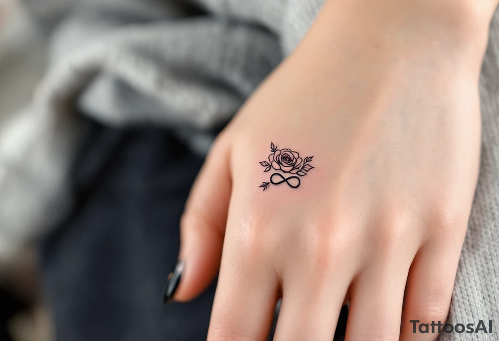 A rose band with a small infinity symbol tattoo idea