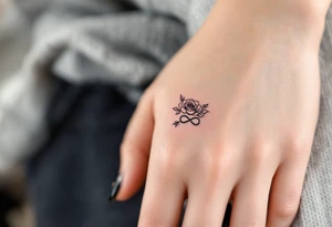 A rose band with a small infinity symbol tattoo idea
