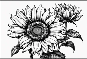 Flower fire an a sunflower tattoo idea