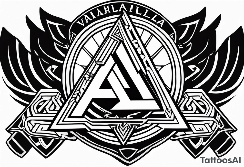 Valhalla shield sword valknut tattoo idea