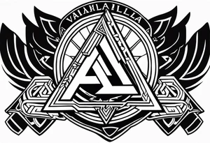 Valhalla shield sword valknut tattoo idea