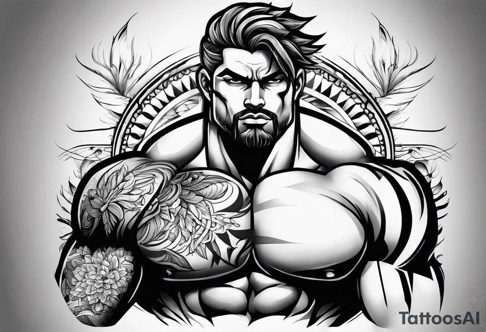 Handsome musculine tattoo idea