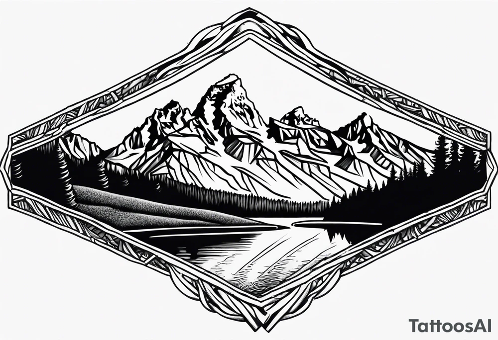 grand Tetons forearm band tattoo idea