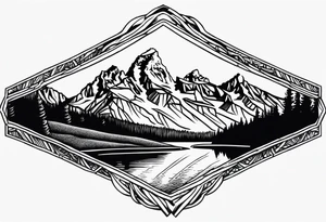 grand Tetons forearm band tattoo idea