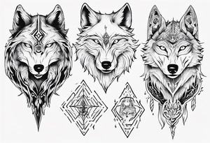 Spiritual wolf tattoo idea