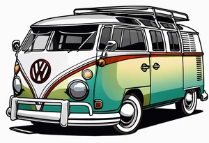 1967 21 window vw bus ragtop tattoo idea