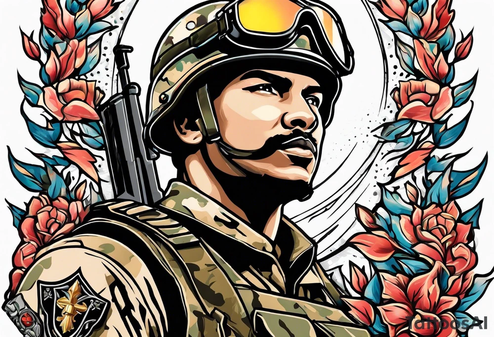 soldier reaching for the sky tattoo idea