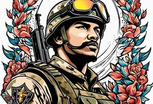 soldier reaching for the sky tattoo idea