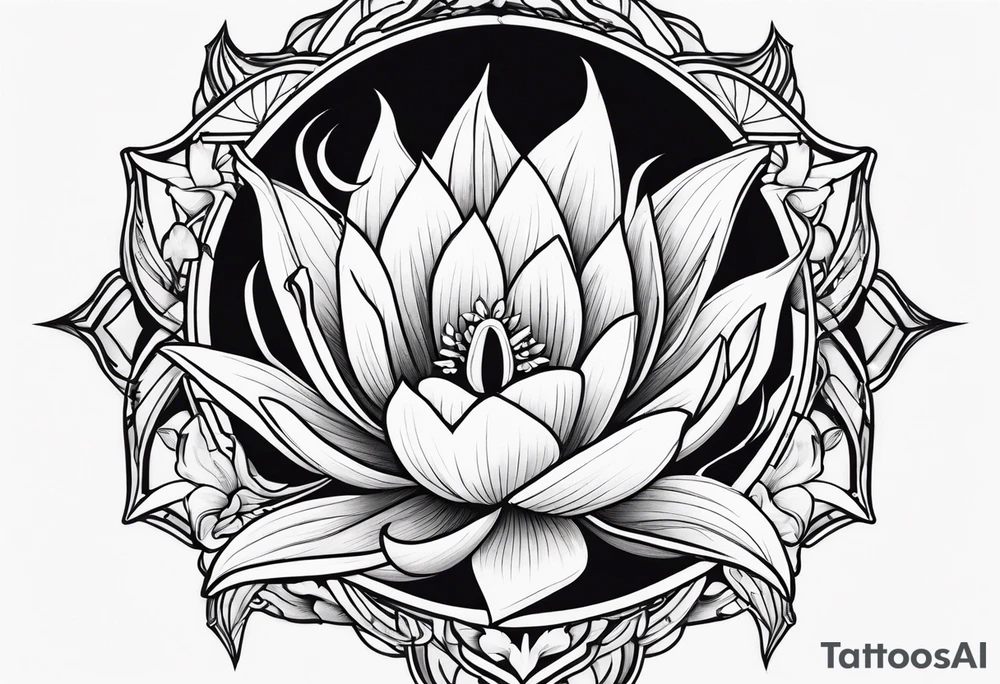 a fenix tattoo with flames and that blooms with madonna lily/s tattoo idea