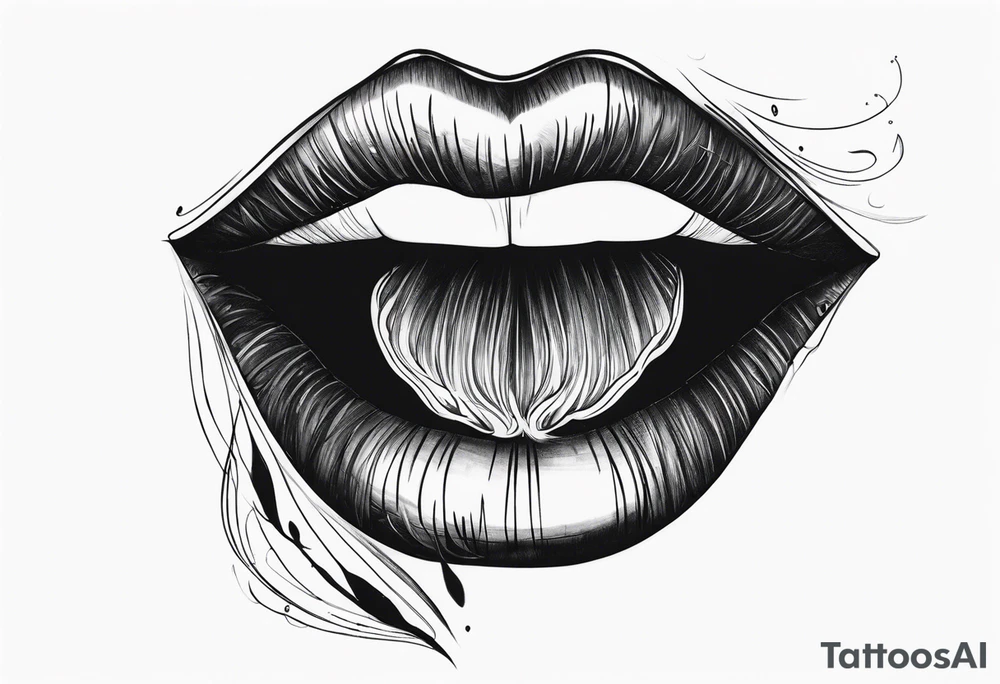 Draw me a mouth with black smoke coming out of it tattoo idea