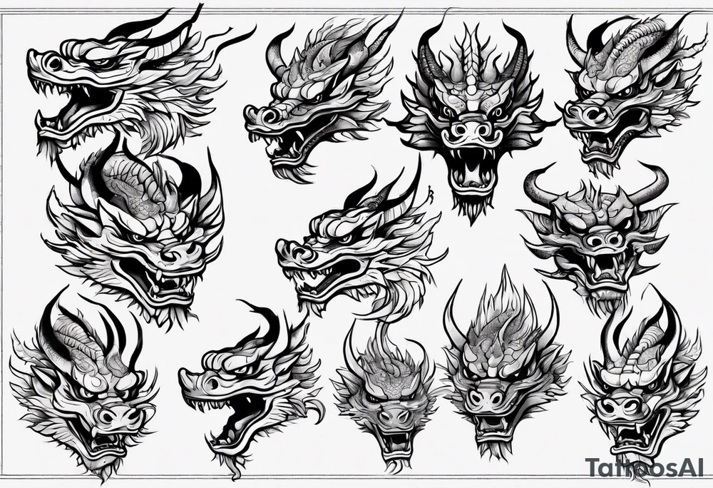 asian dragon head tattoo idea