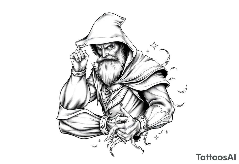 arcane mage, magic tattoo idea