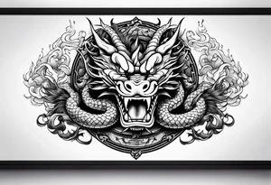 Shenron Americana style tattoo with minimal details tattoo idea