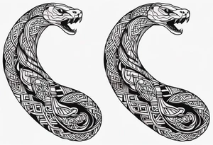 Celtic style snake forearm wrap tattoo idea