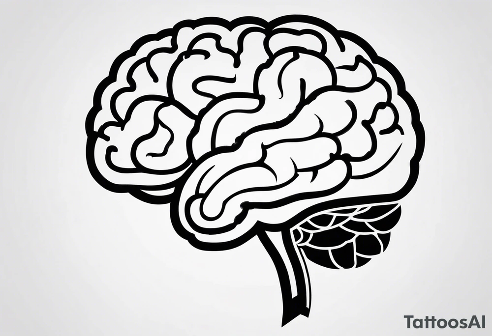 Picture of a brain with a letter I in it tattoo idea