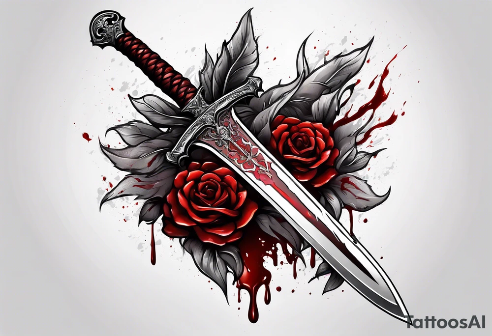sword with blood dripping off tattoo idea