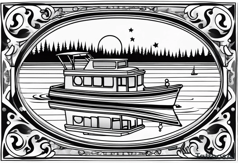 Pontoon boat memorial for dad tattoo idea