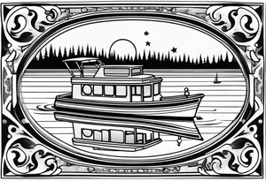 Pontoon boat memorial for dad tattoo idea