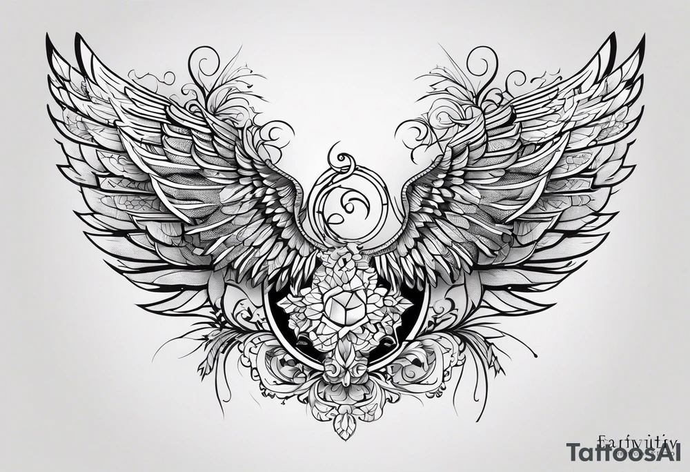 I need to cover an old tattoo of the word forever, the new tattoo should be a wing tattoo idea
