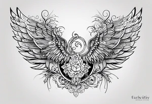 I need to cover an old tattoo of the word forever, the new tattoo should be a wing tattoo idea