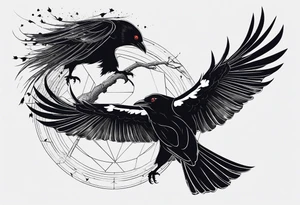 Semicolon with the upper dot turns into uchiha itachi's crows tattoo idea