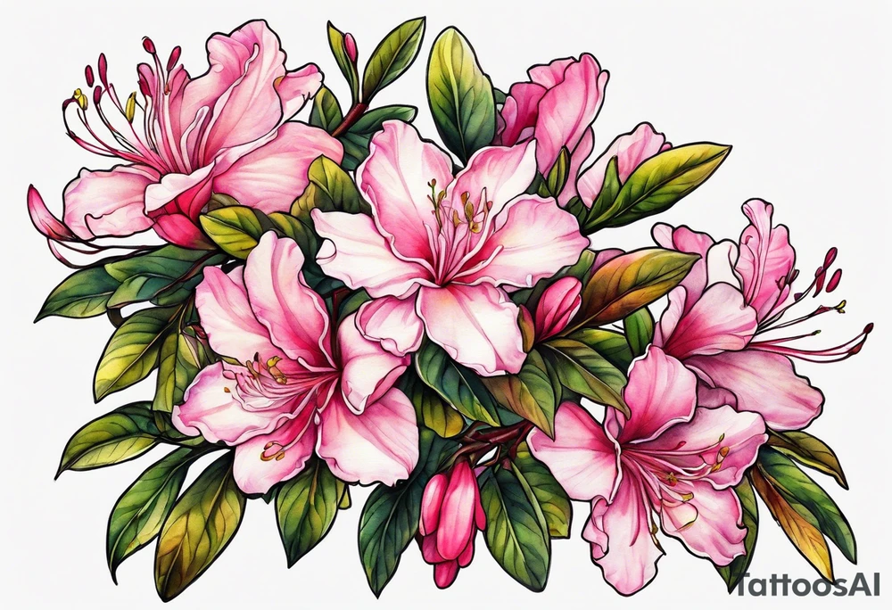 azalea with branch tattoo idea