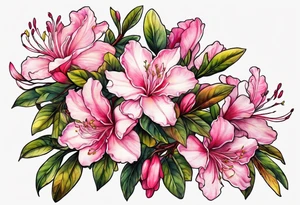 azalea with branch tattoo idea