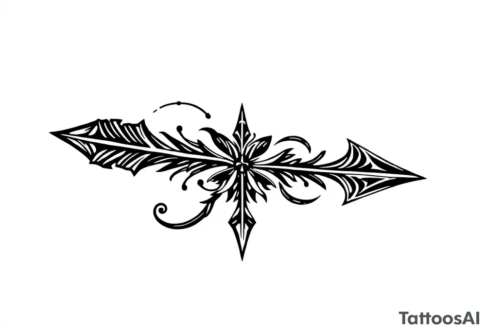 thick  arrow that show down tattoo idea