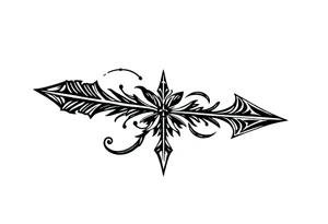 thick  arrow that show down tattoo idea