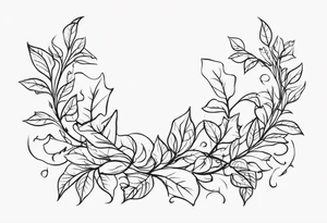This tattoo will be on the back of the arm above the elbow. please add the numbers 31.8742° N, 91.1366° W, with very simple ivy vines on both sides. tattoo idea